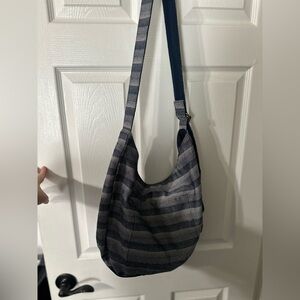thirty-one Navy and Gray Striped Crossbody Messenger Bag